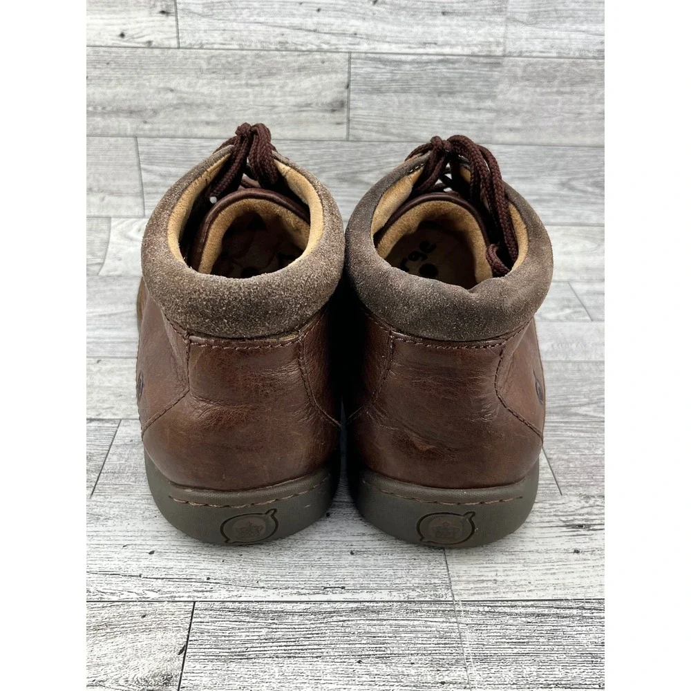 Born Men Brown Leather Chukka Boots Lace Up Padded Collar Casual Shoes Size 9.5M